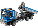 Truck unloading the container (front view)